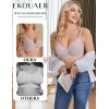 imageEkouaer Nursing Bra Wavy Breastfeeding Bras for Women Seamless Maternity Support Wireless Pregnancy Sleep BralettePink