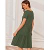 imageEkouaer Nursing Dress Summer Short Sleeve Breastfeeding Casual Knee Length Maternity Dresses SXXLArmy Green