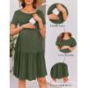 imageEkouaer Nursing Dress Summer Short Sleeve Breastfeeding Casual Knee Length Maternity Dresses SXXLArmy Green