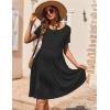 imageEkouaer Nursing Dress Summer Short Sleeve Breastfeeding Casual Knee Length Maternity Dresses SXXLBlack