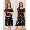 imageEkouaer Nursing Dress Summer Short Sleeve Breastfeeding Casual Knee Length Maternity Dresses SXXLBlack White Floral