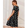 imageEkouaer Nursing Dress Summer Short Sleeve Breastfeeding Casual Knee Length Maternity Dresses SXXLBlack White Floral