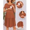 imageEkouaer Nursing Dress Summer Short Sleeve Breastfeeding Casual Knee Length Maternity Dresses SXXLCaramel