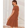 imageEkouaer Nursing Dress Summer Short Sleeve Breastfeeding Casual Knee Length Maternity Dresses SXXLCaramel