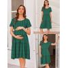 imageEkouaer Nursing Dress Summer Short Sleeve Breastfeeding Casual Knee Length Maternity Dresses SXXLGreen White Dot