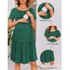 imageEkouaer Nursing Dress Summer Short Sleeve Breastfeeding Casual Knee Length Maternity Dresses SXXLGreen White Dot