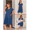 imageEkouaer Nursing Dress Summer Short Sleeve Breastfeeding Casual Knee Length Maternity Dresses SXXLGrey Blue