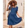 imageEkouaer Nursing Dress Summer Short Sleeve Breastfeeding Casual Knee Length Maternity Dresses SXXLGrey Blue