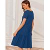 imageEkouaer Nursing Dress Summer Short Sleeve Breastfeeding Casual Knee Length Maternity Dresses SXXLGrey Blue
