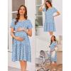 imageEkouaer Nursing Dress Summer Short Sleeve Breastfeeding Casual Knee Length Maternity Dresses SXXLLight Blue Floral