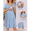 imageEkouaer Nursing Dress Summer Short Sleeve Breastfeeding Casual Knee Length Maternity Dresses SXXLLight Blue Floral