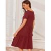 imageEkouaer Nursing Dress Summer Short Sleeve Breastfeeding Casual Knee Length Maternity Dresses SXXLWine Red