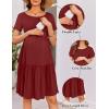 imageEkouaer Nursing Dress Summer Short Sleeve Breastfeeding Casual Knee Length Maternity Dresses SXXLWine Red