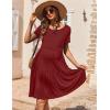 imageEkouaer Nursing Dress Summer Short Sleeve Breastfeeding Casual Knee Length Maternity Dresses SXXLWine Red