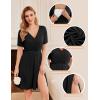 imageEkouaer Nursing Nightgown 3 in 1 LaborDeliveryHospital Gown Maternity Dress Ribbed Knit Breastfeeding Sleepwear SXXLBlack