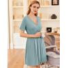 imageEkouaer Nursing Nightgown 3 in 1 LaborDeliveryHospital Gown Maternity Dress Ribbed Knit Breastfeeding Sleepwear SXXLCeladon Green