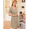 imageEkouaer Nursing Nightgown 3 in 1 LaborDeliveryHospital Gown Maternity Dress Ribbed Knit Breastfeeding Sleepwear SXXLCream
