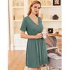 imageEkouaer Nursing Nightgown 3 in 1 LaborDeliveryHospital Gown Maternity Dress Ribbed Knit Breastfeeding Sleepwear SXXLDark Green
