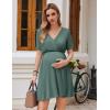 imageEkouaer Nursing Nightgown 3 in 1 LaborDeliveryHospital Gown Maternity Dress Ribbed Knit Breastfeeding Sleepwear SXXLDark Green