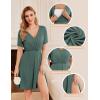 imageEkouaer Nursing Nightgown 3 in 1 LaborDeliveryHospital Gown Maternity Dress Ribbed Knit Breastfeeding Sleepwear SXXLDark Green