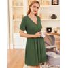 imageEkouaer Nursing Nightgown 3 in 1 LaborDeliveryHospital Gown Maternity Dress Ribbed Knit Breastfeeding Sleepwear SXXLGreen