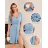 imageEkouaer Nursing Nightgown 3 in 1 LaborDeliveryHospital Gown Maternity Dress Ribbed Knit Breastfeeding Sleepwear SXXLLake Blue