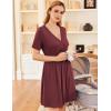 imageEkouaer Nursing Nightgown 3 in 1 LaborDeliveryHospital Gown Maternity Dress Ribbed Knit Breastfeeding Sleepwear SXXLMaroon