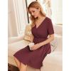 imageEkouaer Nursing Nightgown 3 in 1 LaborDeliveryHospital Gown Maternity Dress Ribbed Knit Breastfeeding Sleepwear SXXLMaroon