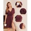 imageEkouaer Nursing Nightgown 3 in 1 LaborDeliveryHospital Gown Maternity Dress Ribbed Knit Breastfeeding Sleepwear SXXLMaroon