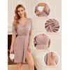imageEkouaer Nursing Nightgown 3 in 1 LaborDeliveryHospital Gown Maternity Dress Ribbed Knit Breastfeeding Sleepwear SXXLMauve