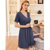 imageEkouaer Nursing Nightgown 3 in 1 LaborDeliveryHospital Gown Maternity Dress Ribbed Knit Breastfeeding Sleepwear SXXLNavy Blue