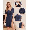 imageEkouaer Nursing Nightgown 3 in 1 LaborDeliveryHospital Gown Maternity Dress Ribbed Knit Breastfeeding Sleepwear SXXLNavy Blue