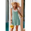 imageEkouaer Rompers for Women 2025 Fashion Ribbed Knit Jumpsuit Scoop Neck Loose Outfit Wide Leg Summer One Piece ShortallsIce Green
