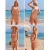 imageEkouaer Rompers for Women 2025 Fashion Ribbed Knit Jumpsuit Scoop Neck Loose Outfit Wide Leg Summer One Piece ShortallsKhaki