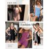 imageEkouaer Rompers for Women 2025 Fashion Ribbed Knit Jumpsuit Scoop Neck Loose Outfit Wide Leg Summer One Piece ShortallsRose Pink
