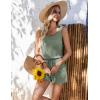 imageEkouaer Rompers for Women Summer 2025 Casual Sleeveless Scoop Neck Tank Top Ribbed Short Jumpsuits Romper with PocketsIce Green