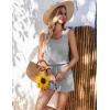 imageEkouaer Rompers for Women Summer 2025 Casual Sleeveless Scoop Neck Tank Top Ribbed Short Jumpsuits Romper with PocketsLight Grey