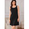 imageEkouaer Tank Nightgowns for Women Sleeveless Sleep Dress Crew Neck Sleep Shirt Comfy Pajama DressAblack