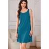 imageEkouaer Tank Nightgowns for Women Sleeveless Sleep Dress Crew Neck Sleep Shirt Comfy Pajama DressAblue Green
