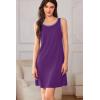imageEkouaer Tank Nightgowns for Women Sleeveless Sleep Dress Crew Neck Sleep Shirt Comfy Pajama DressDeep Purple