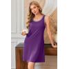 imageEkouaer Tank Nightgowns for Women Sleeveless Sleep Dress Crew Neck Sleep Shirt Comfy Pajama DressDeep Purple