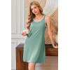 imageEkouaer Tank Nightgowns for Women Sleeveless Sleep Dress Crew Neck Sleep Shirt Comfy Pajama DressGray Green