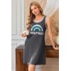 imageEkouaer Tank Nightgowns for Women Sleeveless Sleep Dress Crew Neck Sleep Shirt Comfy Pajama DressGrey Rainbow