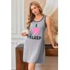 imageEkouaer Tank Nightgowns for Women Sleeveless Sleep Dress Crew Neck Sleep Shirt Comfy Pajama DressLight Gray Sleep