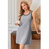 imageEkouaer Tank Nightgowns for Women Sleeveless Sleep Dress Crew Neck Sleep Shirt Comfy Pajama DressLight Grey