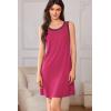 imageEkouaer Tank Nightgowns for Women Sleeveless Sleep Dress Crew Neck Sleep Shirt Comfy Pajama DressRose Pink