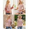 imageEkouaer Women 3 Packs Nursing Shirts Long Sleeve Maternity Tops Double Layer Breastfeeding Tees Round Neck Pregnancy BlouseBlack  Army Green  Dirty Pink