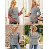 imageEkouaer Women 3 Packs Nursing Shirts Long Sleeve Maternity Tops Double Layer Breastfeeding Tees Round Neck Pregnancy BlouseBlack  Medium Gray  Dark Grey