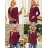 imageEkouaer Women 3 Packs Nursing Shirts Long Sleeve Maternity Tops Double Layer Breastfeeding Tees Round Neck Pregnancy BlouseDark Grey  Dark Red  Caramel