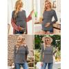 imageEkouaer Women 3 Packs Nursing Shirts Long Sleeve Maternity Tops Double Layer Breastfeeding Tees Round Neck Pregnancy BlouseDark Grey  Dark Red  Caramel